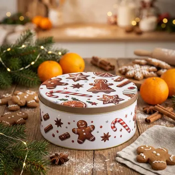 Dóza na potraviny Kulatá dóza na sušenky a perníčky ALTOM DESIGN ŚWIĘTA 20 cm