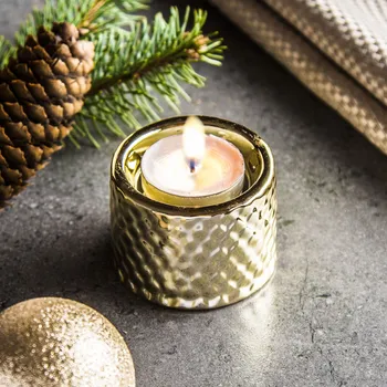 Svícen Porcelánový svícen RELIEF GOLD 4,5&nbsp;cm