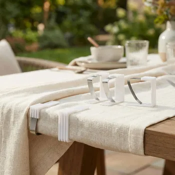 Spony na ubrus ALTOM DESIGN 4,5 cm bílé 4 ks