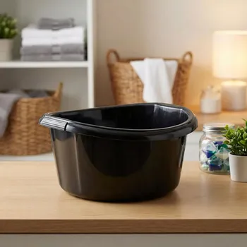 Koš na prádlo Hluboká plastová mísa na praní ALTOM DESIGN 25,0 l černá