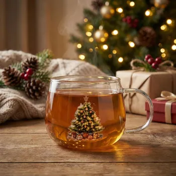 Skleněný hrnek ALTOM DESIGN ŚWIĄTECZNE DRZEWKO 430 ml