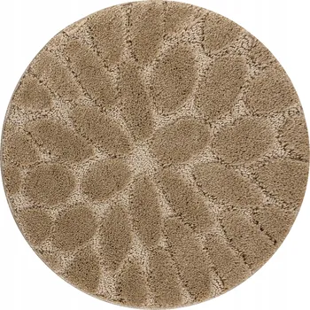 Koupelnová předložka KOUPELNOVÁ PŘEDLOŽKA kulatá 50 cm KAMENY béžová PROTISKLUZOVÁ MĚKKÁ #KPL326