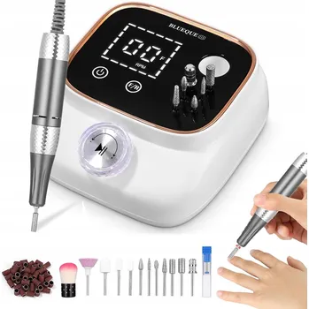 Bruska na nehty Bruska na nehty LCD 45000RPM + 11 fréz, 50 brusných válečků a keramická fréza