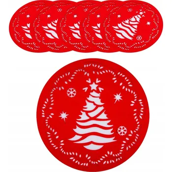 prostírání Filcové prostírání na stůl pod talíře Altom Design Vánoční stromek 38 cm 6 ks