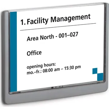 Kancelář Orientační tabulka CLICK SIGN A5 na šířku- Grafitová