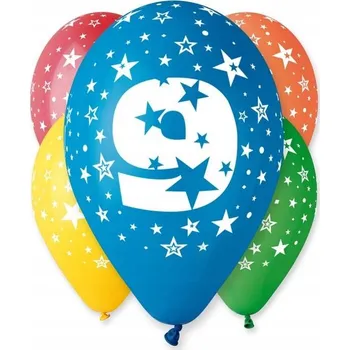 Balónek Latexové balónky Ge.Ma.R. číslo 9, 30 cm, 5 ks