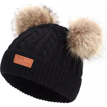 Čepice Dětská čepice Fine - Černá KP-21488