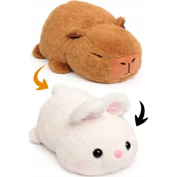 plyšák Plyšová Hračka VELKÁ KAPYBARA & KRÁLÍK 35 cm plyšová hračka OBOUSTRANNÁ HIT