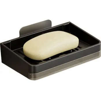 Mýdlenka MÝDLENKA ZÁVĚSNÁ NÁSTĚNNÁ ČERNÁ MATNÁ S ODKAPÁVAČEM, PEVNÁ HLINÍKOVÁ