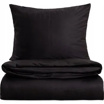 Povlečení Povlečení BAMSA hladké z bambusového saténu černé 220x200 + 2*50x60 cm HOMLA