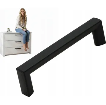 Nábytkové kování NÁBYTKOVÁ ÚCHYTKA ČERNÝ NÁBYTKOVÝ ÚCHYT PRO KUCHYŇSKÉ SKŘÍŇKY 96MM