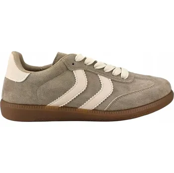 Dámské tenisky Dámské semišové tenisky sportovní polobotky šněrovací 9720 khaki vel. 38