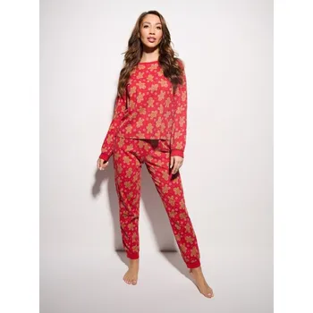 Dámské pyžamo Sinsay - Dvoudílné vánoční pyžamo s motivem perníčků - červená - 155GF-33X - 155GF-33X-XXL