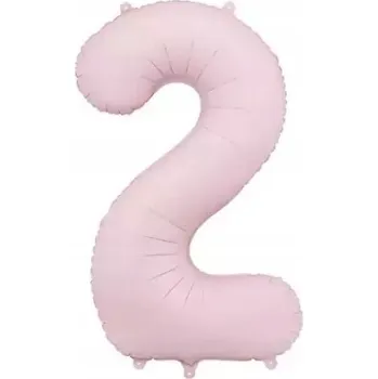 Balónek Foliový balónek "Číslice 2", matný růžový, PartyDeco, 34", DGT