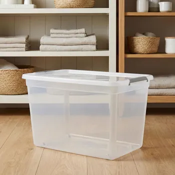 Úložný box Úložný box s víkem na kolečkách MOXOM BASE STORE 60 l průhledný