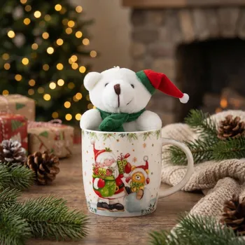 Vánoční porcelánový hrnek s maskotem ALTOM DESIGN MIKOŁAJ 400 ml