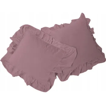 Povlak na polštářek Povlaky na polštáře 40x40 s volánkem lila vřes sada 2ks