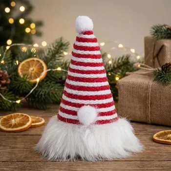 Vánoce Vánoční figurka Svatý Mikuláš jutová ALTOM DESIGN 15 cm bílo-červený