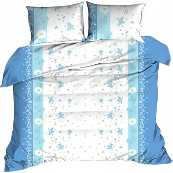 Povlečení Sada povlečení 160x200 BARK 100% BAVLNA jemné modré květy