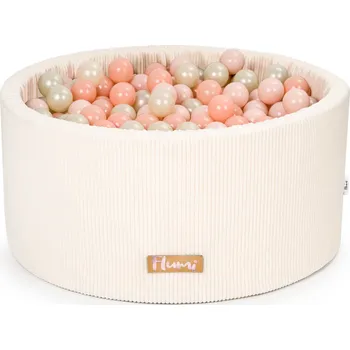 Dětský bazének Flumi Bazének s míčky 200 ks manšestr krémový, broskvové míčky