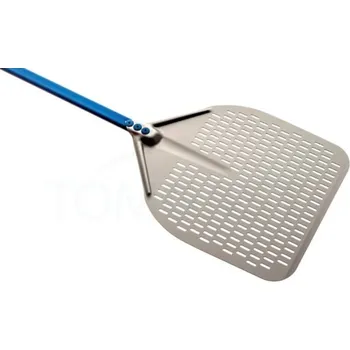Příprava pizzy GI-METAL | Lopata na pizzu hliníková, rozměr 45x45 cm, délka 120 cm, PERFOROVANÁ