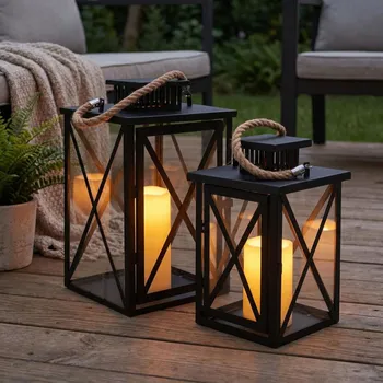 Lucerna Kovové lucerny ALTOM DESIGN 20,5/33 cm černé 2 ks