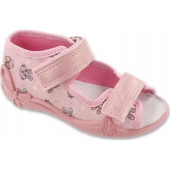 Dívčí bačkory Befado dětské sandály textilní růžové velikost 24