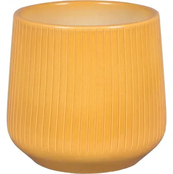 Obal na květináč Obal na květník STRIPS VERTIKAL keramický lesklý d14x13cm, oranžový