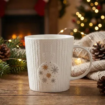 Vánoční porcelánový hrnek ALTOM DESIGN ZIMOWY BLASK 380 ml bílý