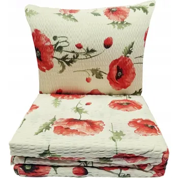 Povlečení Krepové povlečení 220x200 cm, vlčí máky na krémovém pozadí