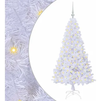 Vánoční stromek Umělý vánoční stromek se 150 LED diodami, bílý, 150 cm, PVC a ocel