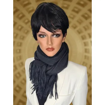 Šála Classic Scarf Kašmírová vlněná šála černá jednobarevná unisex dámská / pánská