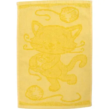 Dětský ručník Cat yellow 30x50 cm