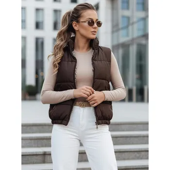 Dámská vesta Dámská prošívaná vesta URBANELLE hnědá Dstreet Barva: hnědá, Velikost: L