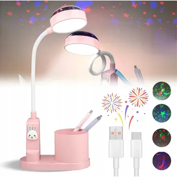 Lampička STOLNÍ LAMPA S BEZDRÁTOVOU BATERIÍ A DRŽÁKEM NA TUŽKY PRO DĚTI