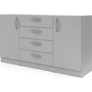 Komoda BRK1 2D 4S Komoda, kolekce BRAGA- platinová šedá, kovové úchyty, 155,5 x 85 x 40 cm