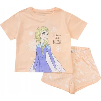Dívčí pyžamo FROZEN krátký rukáv ANNA ELSA meruňka vel. 5L model D051L