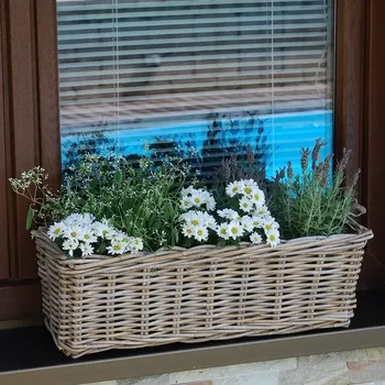 Truhlík RATANOVÝ TRUHLÍK CLASIC, Grey, 60x23x20 cm (Van der Leeden®)