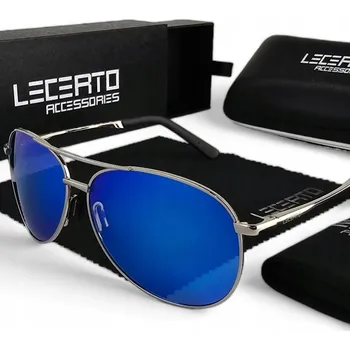 Sluneční brýle POLARIZAČNÍ SLUNEČNÍ BRÝLE UV400 LECERTO AVIATOR S POUZDREM POUZDRO - SET