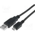 Kabel USB 2.0 USB A vidlice, USB B micro vidlice 1,8m černá