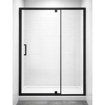 Sprchové dveře BESTECO Otevírací sprchové dveře do niky HAMMER 120x195 cm, čiré sklo, černý matný profil