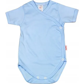 Kojenecký body Zavinovací body s krátkým rukávem 100% Bavlna MODRÉ, velikost 68 KLEKLE