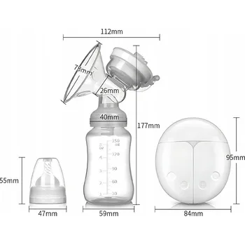 2 KS ELEKTRICKÁ ODSÁVAČKA MLÉKA OBOUSTRANNÁ TICHÁ 2 REŽIMY 9 ÚROVNÍ PŘENOSNÁ