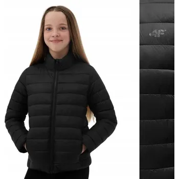 Dívčí bunda BUNDA 4F DÍVČÍ JARNÍ PŘECHODNÁ PROŠÍVANÁ SPORTOVNÍ PRO KAŽDODENNÍ NOŠENÍ