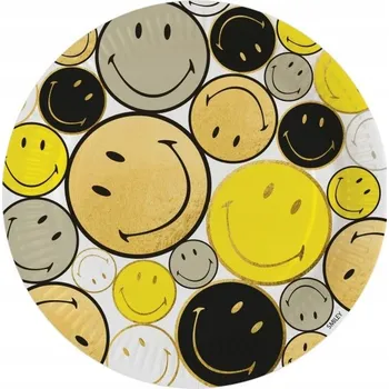 Party nádobí Papírové talíře Emoji Smiley Originals 8 ks 23 cm