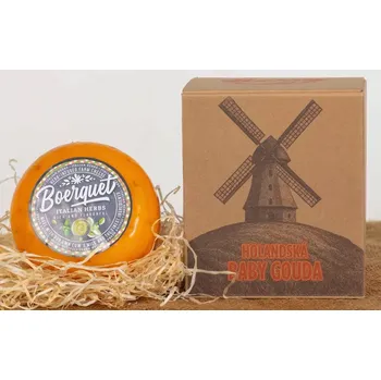 Dárková krabička Baby gouda s bylinkami 450g v Dárkové krabičce (Holandská Baby gouda s bylinkami 450g originál v Dárkové krabičce)