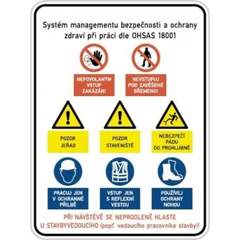 Kancelářský nábytek Tabule s bezpečnostními pokyny na stavbu