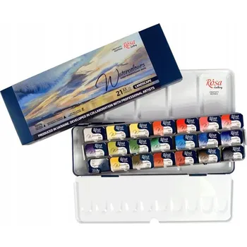 Vodová barva Akvarelové barvy Rosa, vícebarevné, sada 21 ks, 2,5 ml