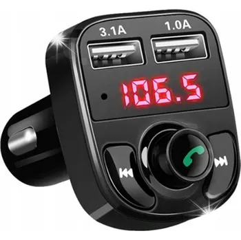 FM transmitter BLUETOOTH FM TRANSMITTER DO AUTA ČERNÝ ADAPTÉR AUDIO MP3 2xUSB HUDBA