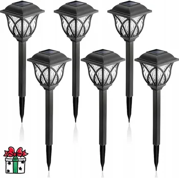 Venkovní osvětlení 6 KUSŮ SOLÁRNÍCH ZAHRADNÍCH SVĚTEL SLOUPEK LED SVĚTLA SOLARNE 600 MAH